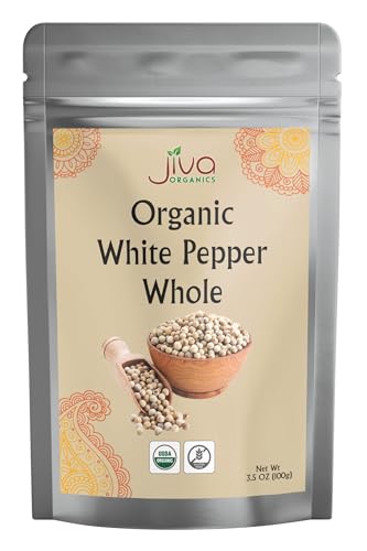 Jiva Organics Organic White Peppercorns Whole