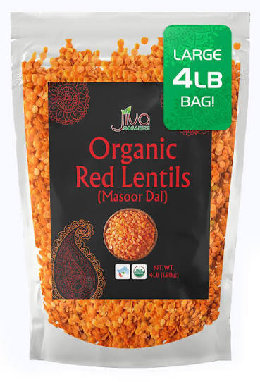 Jiva Organics Masoor Dal 4 Lb