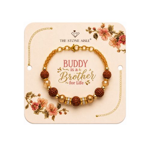 Buddy Brother Rakhi with Rudraksha-Style Beads