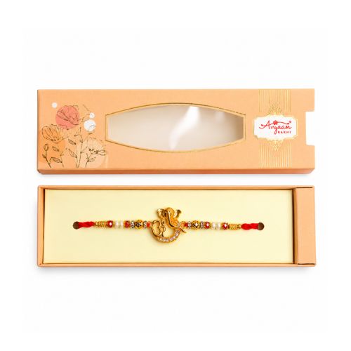 Gold Ganesha Rakhi in Premium Gift Box