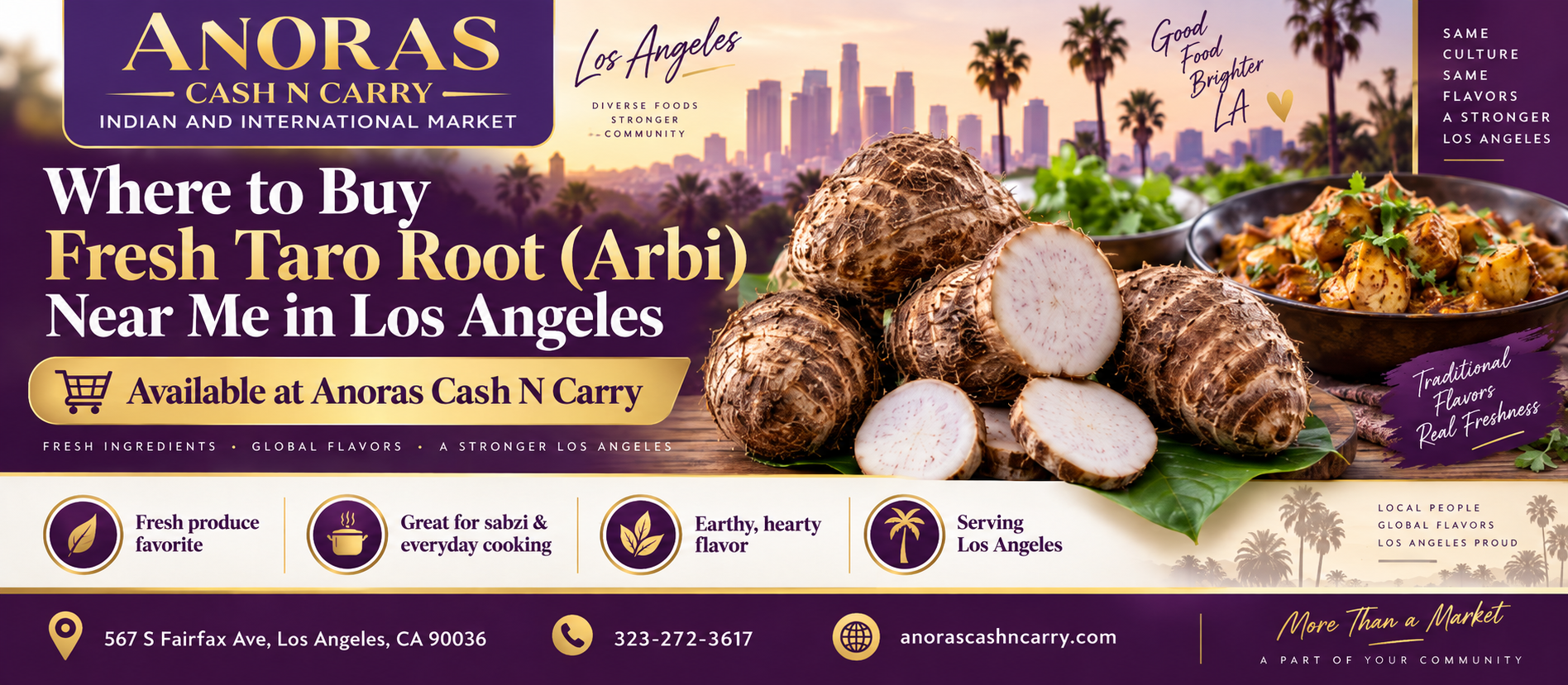 Where to Buy Fresh Taro Root (Arbi) Near Me in Los Angeles