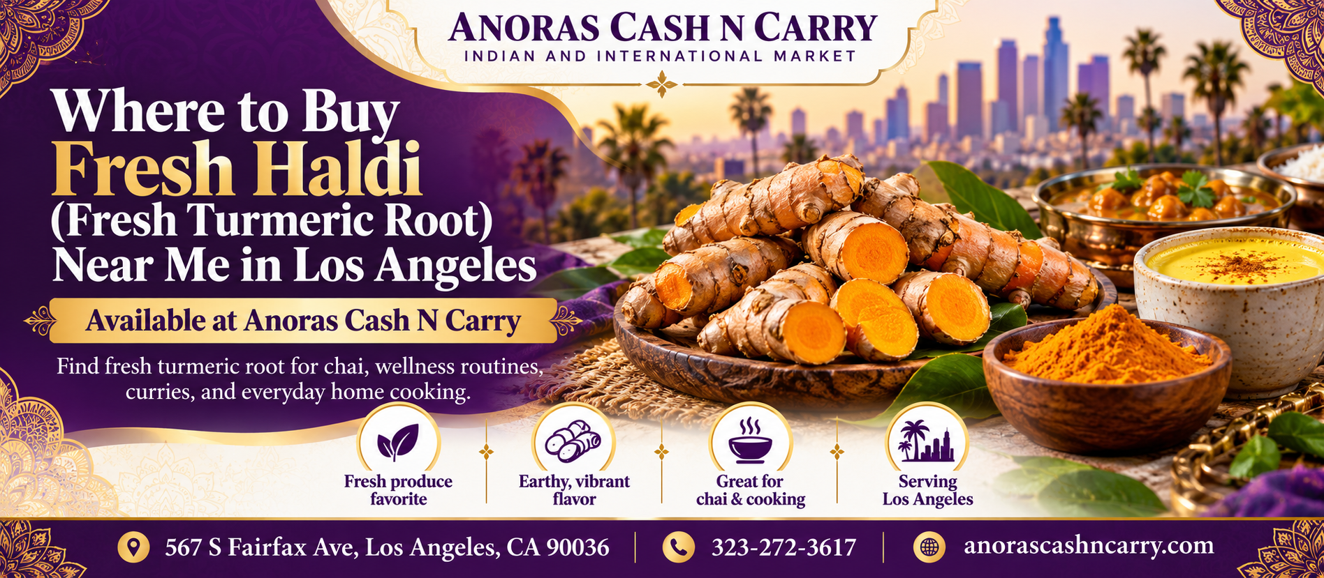 Where to Buy Fresh Haldi (Fresh Turmeric Root) Near Me in Los Angeles
