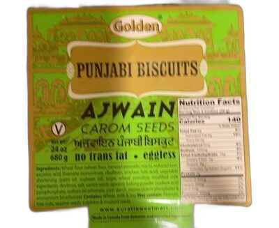 Golden Ajwain Punjabi Cookies 680 Gm