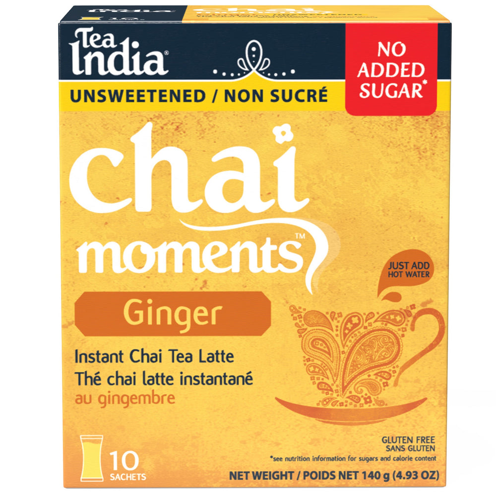 Tea India Chai Moments Ginger Tea Mix Unsweetened 6X10 Pack