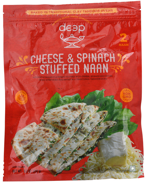 Deep Cheese Spinach Stuffed Naan 2 Pc