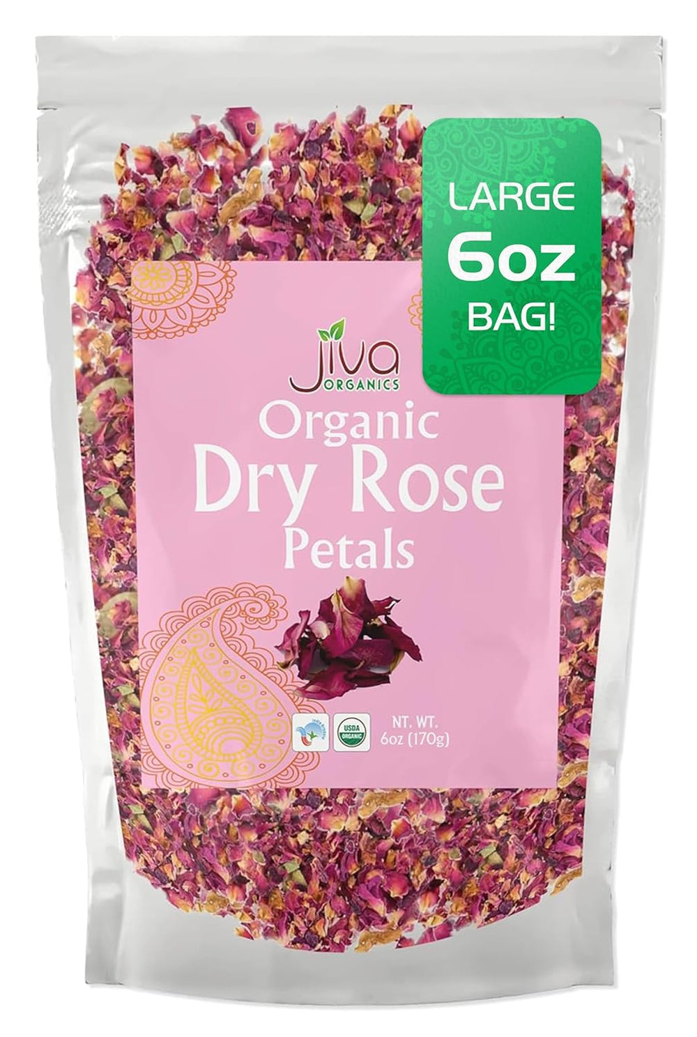 Jiva Organic Dry Rose Petals 4Oz