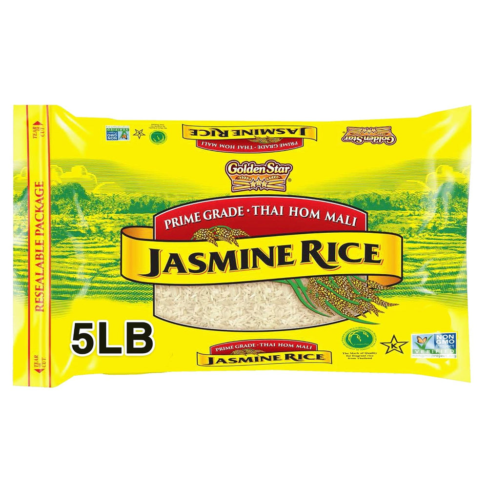 Golden Star Prime Grade Thai Hom Mali Jasmine Rice 5 Lb