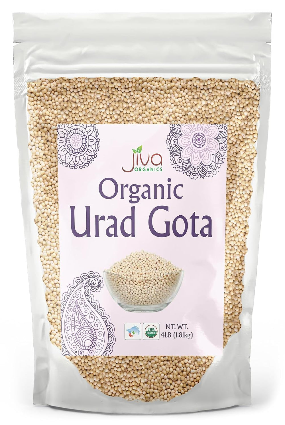 Jiva Organic Urad Gota Whole 4Lb