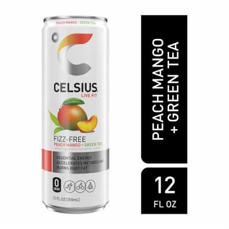 Celsius Peach Mango Green Tea 12 Fl Oz