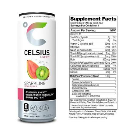 Celsius Sparkling Kiwi Guava 12 Fl Oz