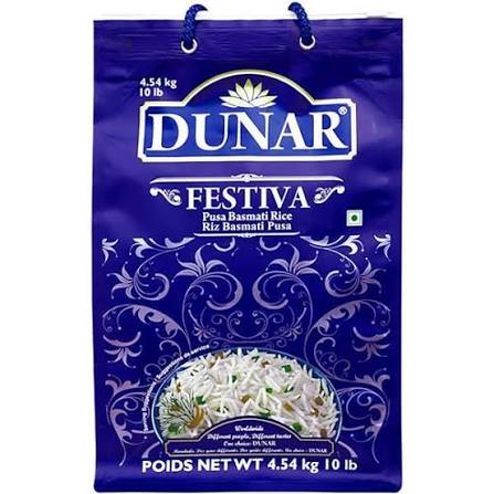 Dunar Festiva Basmati Rice 10 Lb