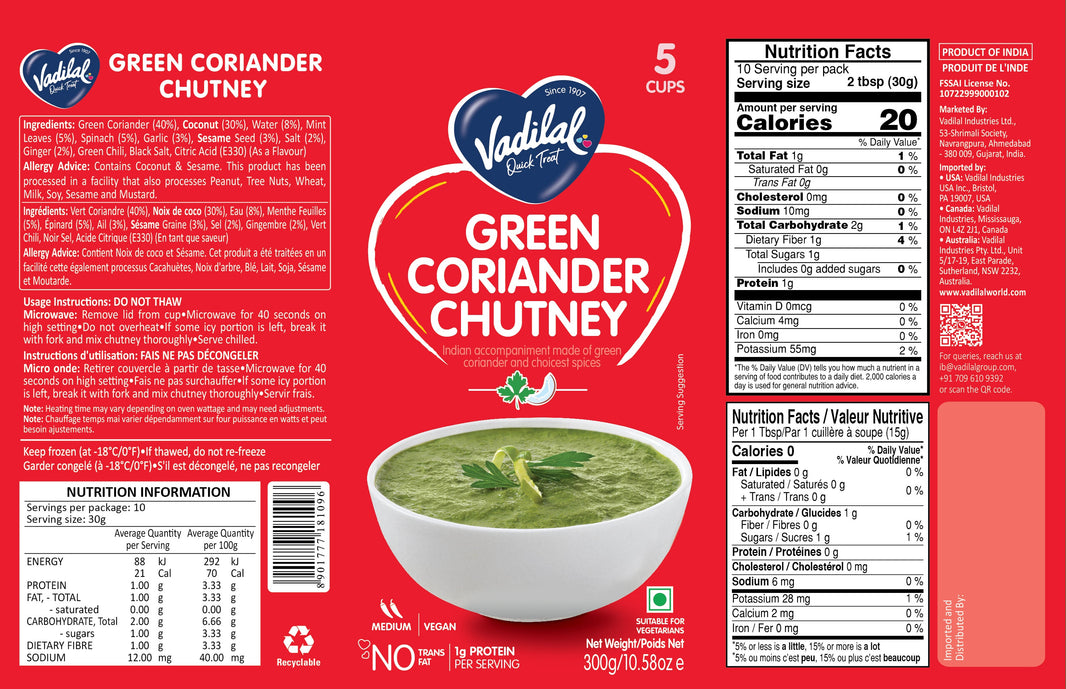 Vadilal Green Coriander Chutney