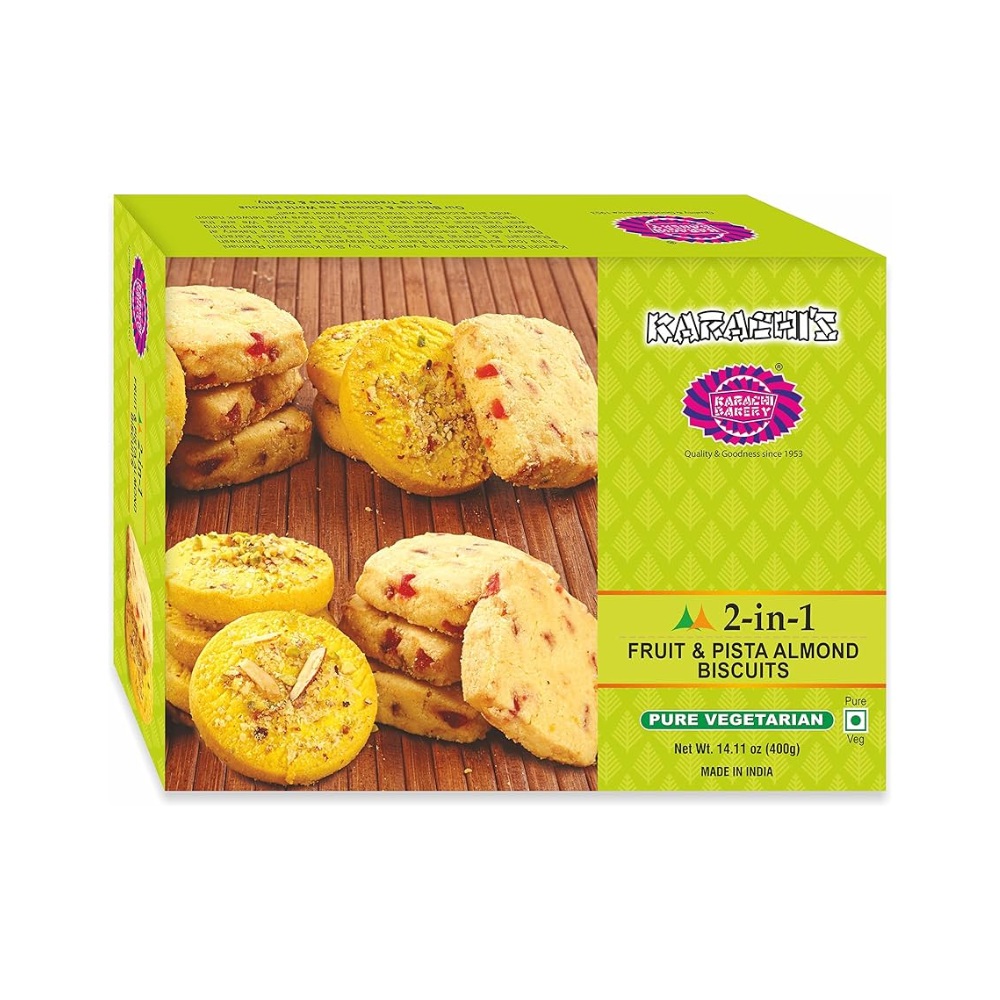 Karachi Bakery 2-In-1 Kaju Badam Pista Biscuits 400g