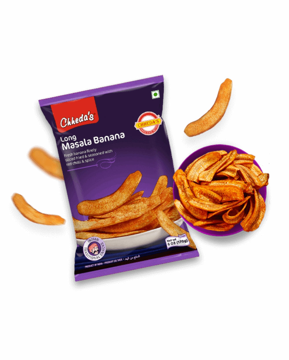 Chhedas Long Masala Banana Chips 170 Gm
