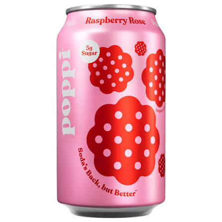 Poppi Raspberry Rose Soda 355 Ml