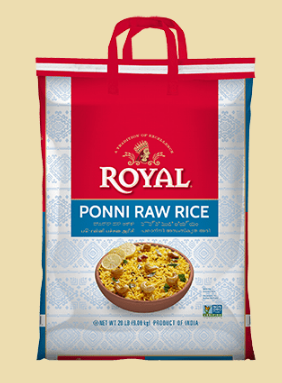 Royal Ponni Raw Rice 20 Lb