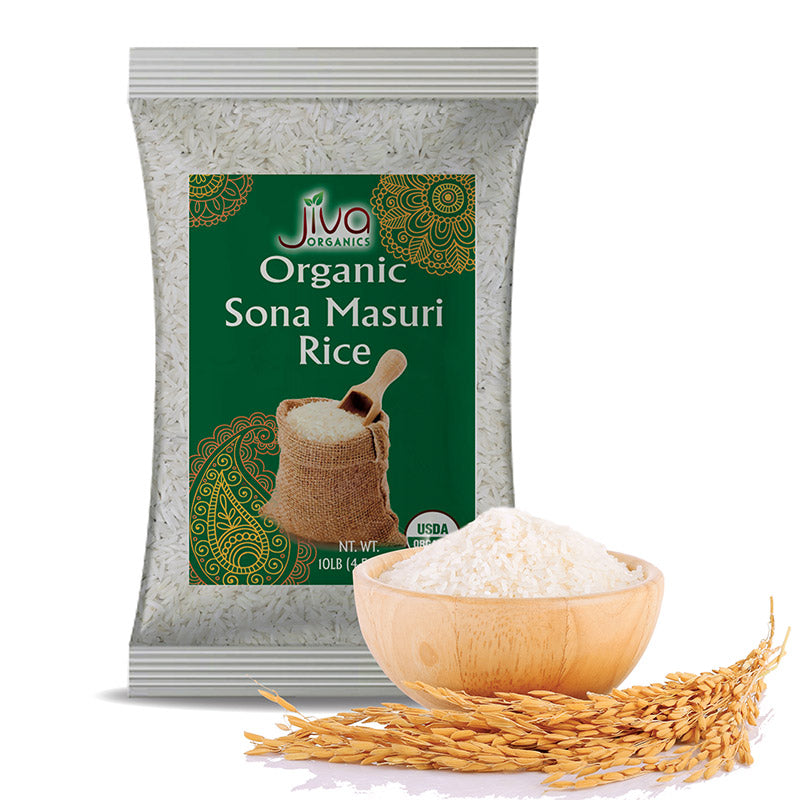 Jiva Organic Sona Masuri Rice White 10Lb
