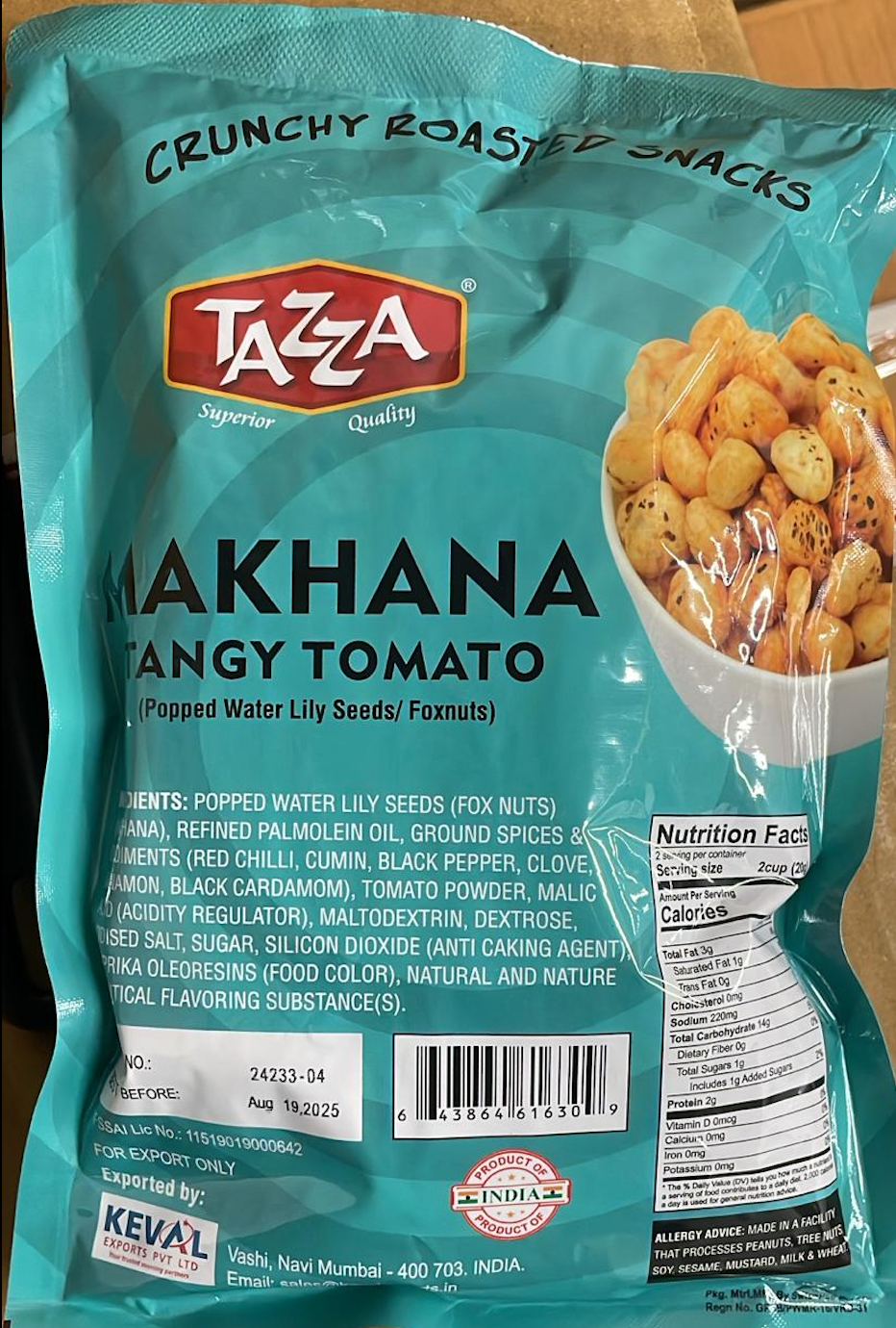 Tazza Makhana Tangy Tamato 40 Gm