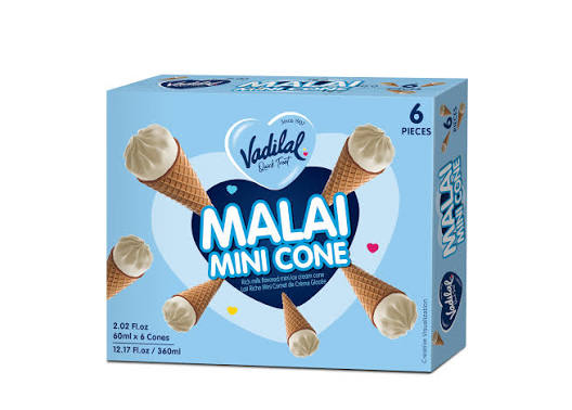Vadilal Malai Mini Cone 60 Ml (6 Cones)