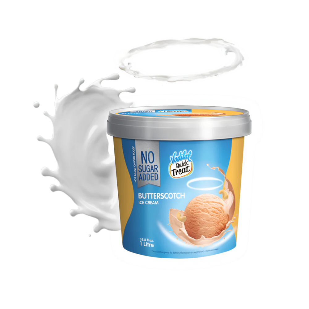 Vadilal Sugar Free Butterscotch Ice Cream 1 Liter